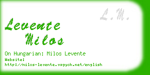 levente milos business card